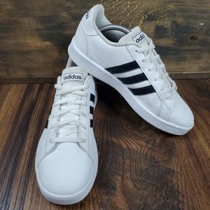 Adidas Grand Court Tennis Sneaker White & Black Youth Kids Size 4 Women Sz 6